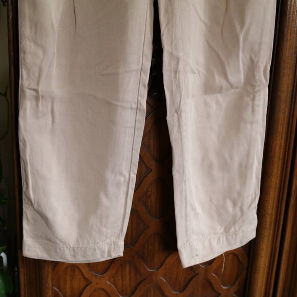 MNG Basics | Slim Tapered Cropped Ankle Drawstring Pants  - Khaki Tan, Size XS - Picture 6 of 13